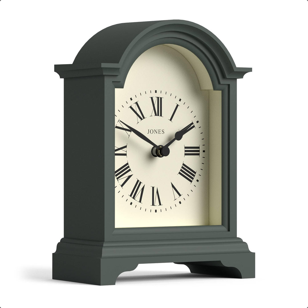 JONES CLOCKS® Bistro kaminuhr | Klassisches Design Einer Arch top Carriage Uhr | Grün | Zeitgenössis