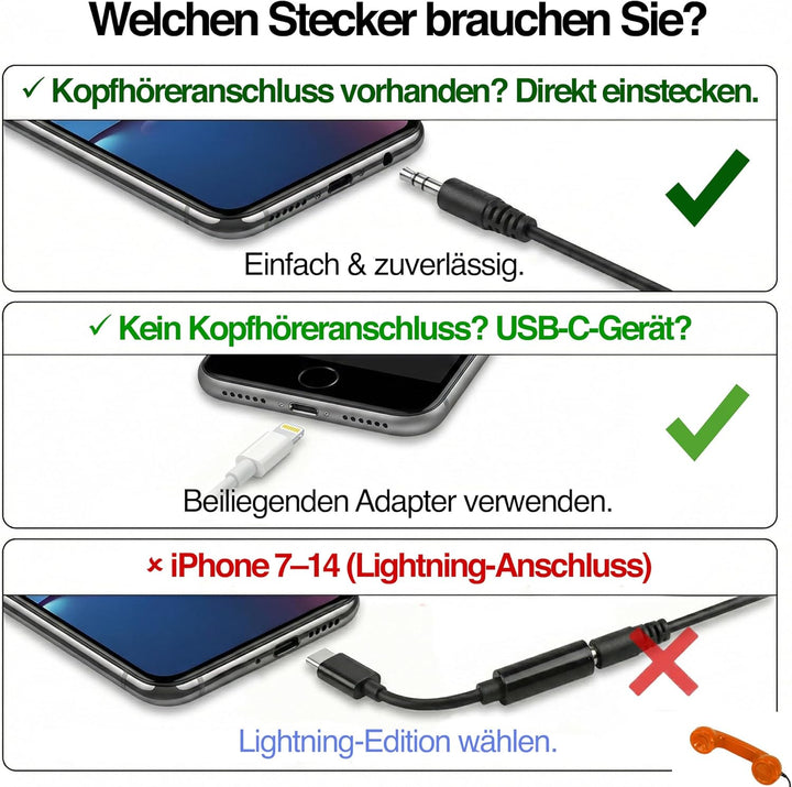 Opis 60s Micro - Retro Handyhörer für Android Smartphones, Tablets, Notebooks und Handys in der Form