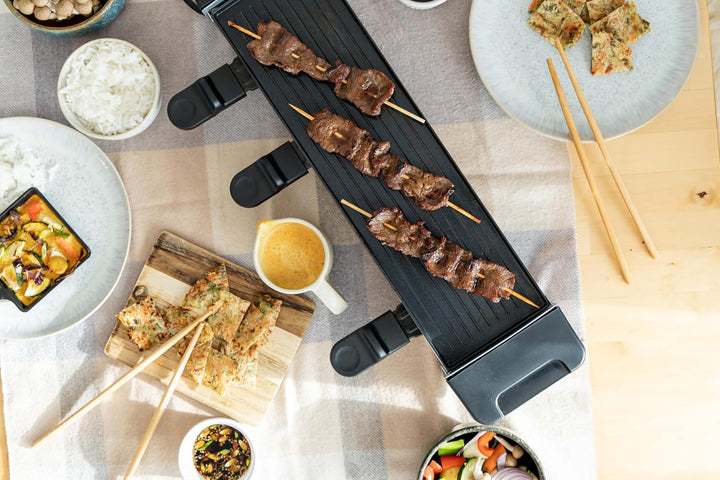 Steba RC 140 Guss-Raclette – PFAS-freie keramikbeschichtete Grillplatte, wendbar, 4 antihaft Pfännch