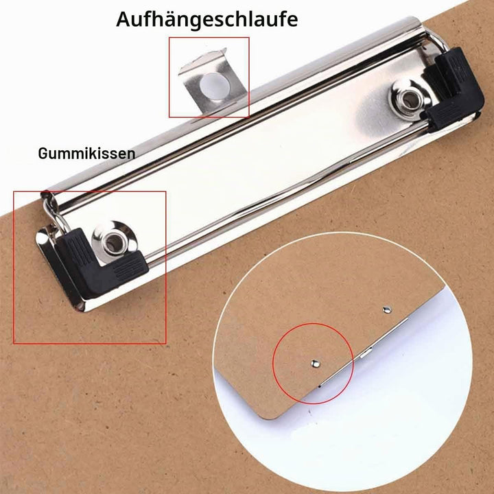 (10 Stück) Klemmbrett A4 Holz, Schreibbrett Pad Halter Clipboard Klemmbretter A4 Zwischenablage Schr