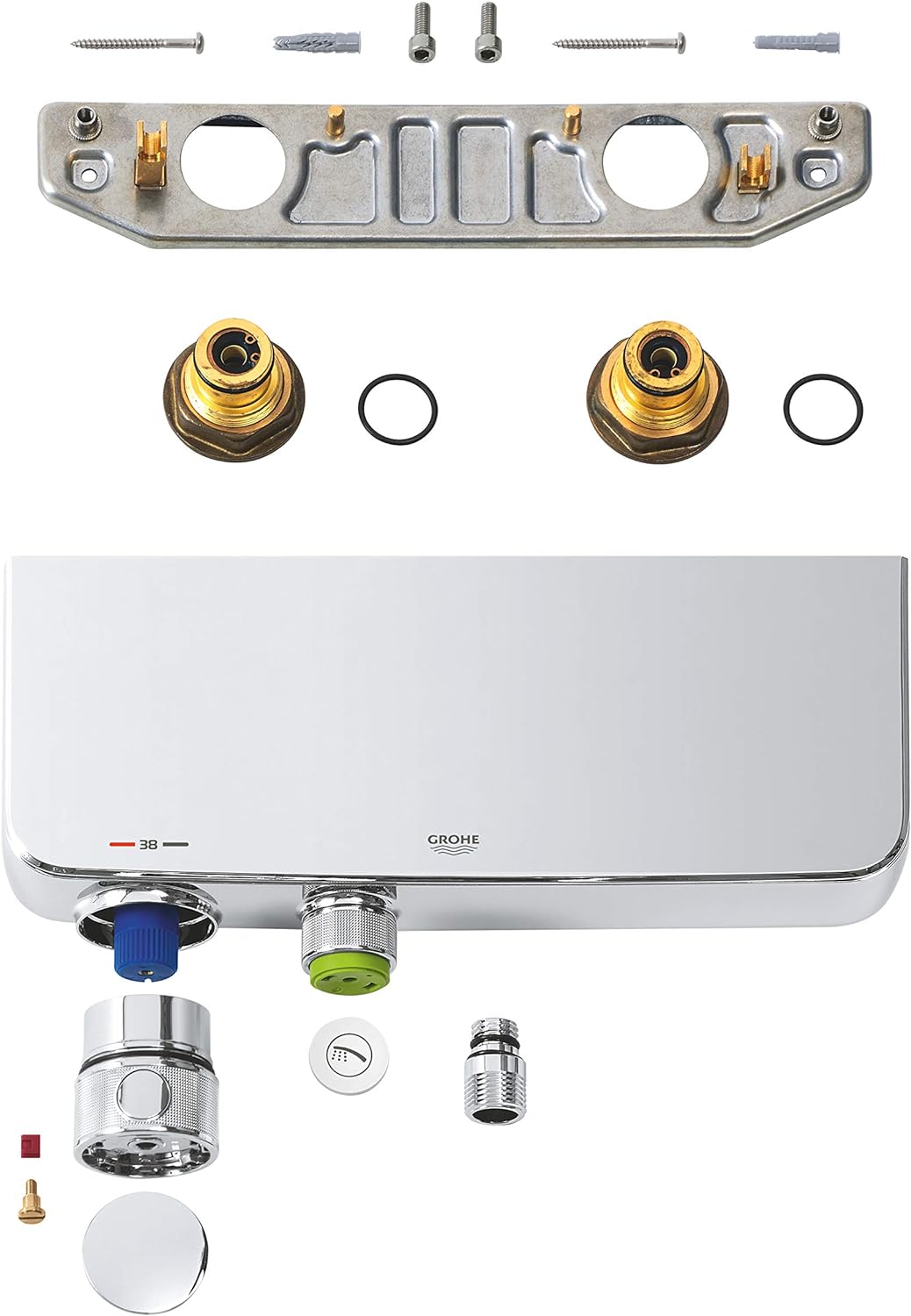 GROHE Grohtherm SmartControl - Thermostat-Brausebatterie (langlebige Oberfläche, Wandmontage, Sicher