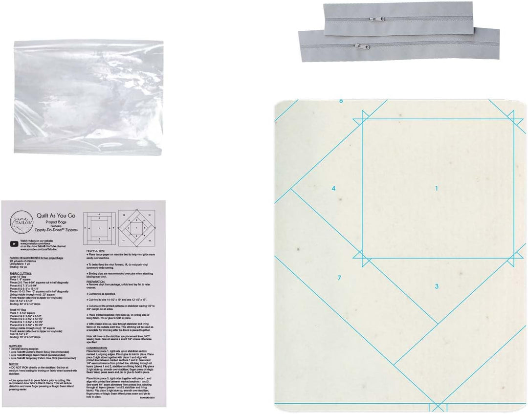 June Tailor JT-1671 Kit Projekttasche, Grauer Zippity-do-done(tm)