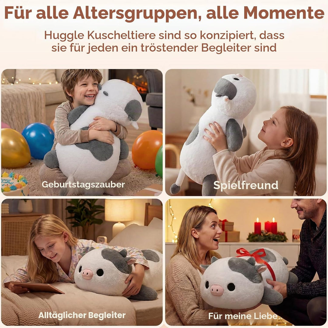 Mewaii Weighted Plüsch Grau Kuh Kuscheltier 58cm,1.8kg (4.0 lbs) Kawaii Plüschtiere für Kinder,Komfo