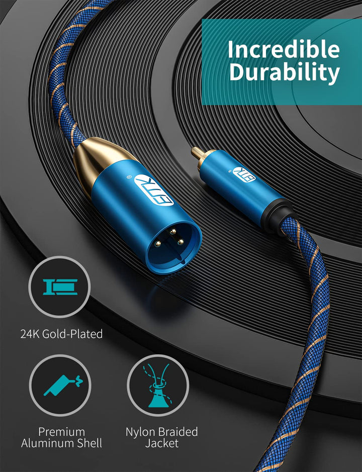 EMK RCA auf XLR Kabel Subwooferkabel Coaxial Stecker auf XLR Stecker Mikrofonkabel Koaxial Audiokabe