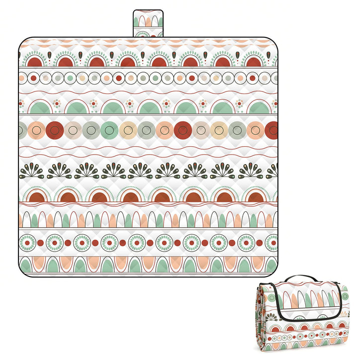Picknickdecke 200x200 cm, XXL Stranddecke Waschbar & Wasserdicht, Boho Picknickmatte Isoliert für Ou