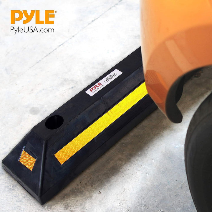 pyle 2 x Panzer-Bodenstopper für Garage, Fahrzeug, für Parksicherheit, 1 x robuster Gummi-Parkplatz,