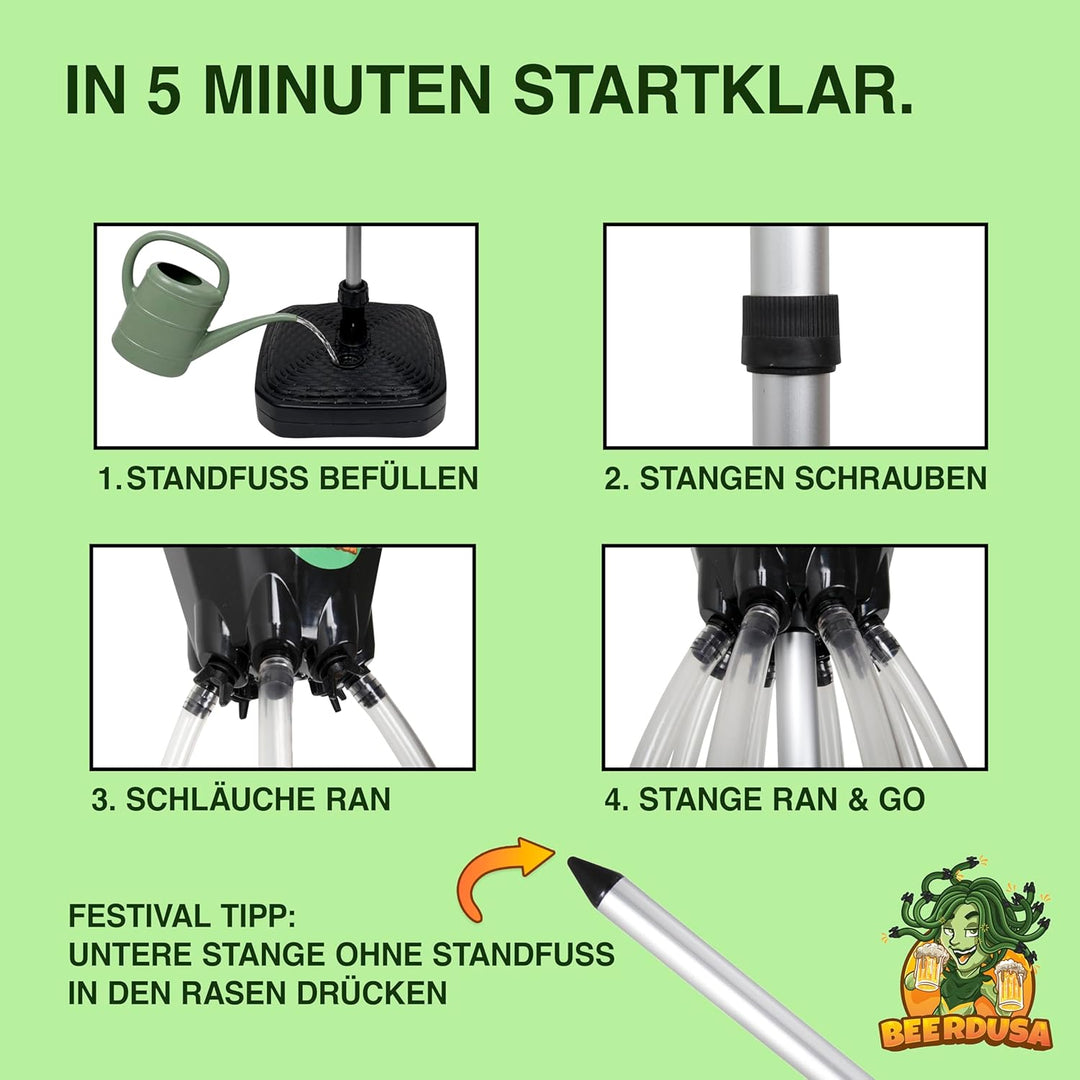8er Bierbong Set Bier Trichter Saufen 8er Verteiler 3.0