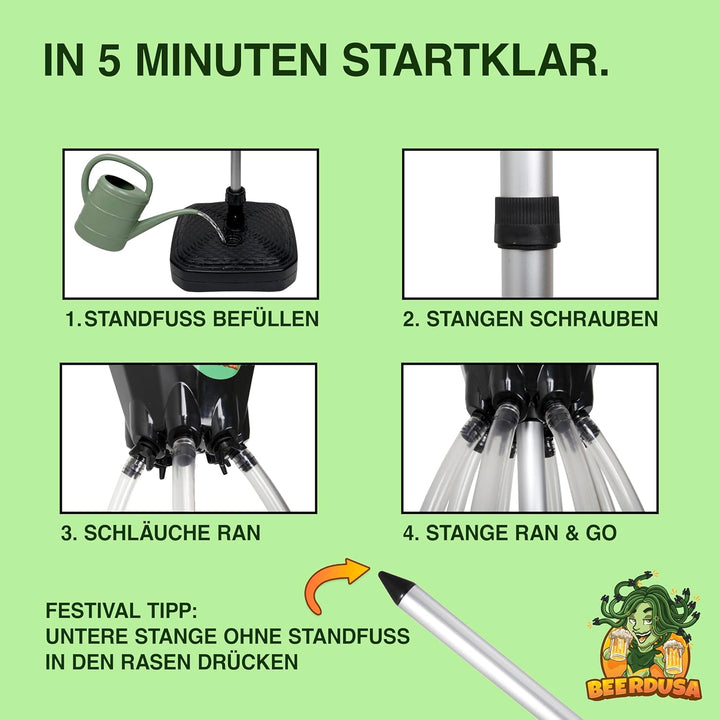 8er Bierbong Set Bier Trichter Saufen 8er Verteiler 3.0