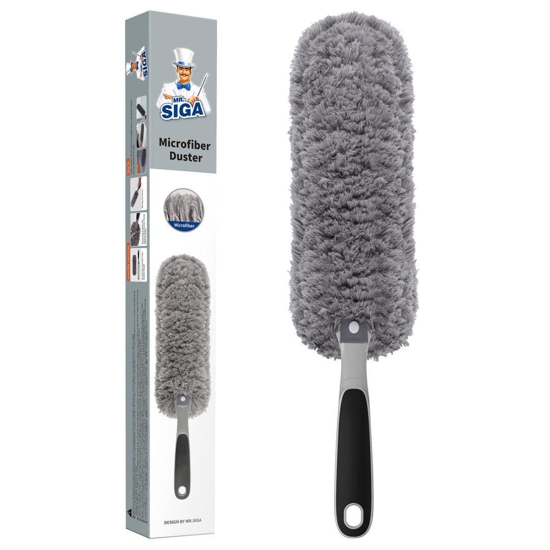 MR.SIGA Staubwedel, Mikrofasern Staubwischer, Staubbesen, Abwaschbares Staubtuch zur Reinigung