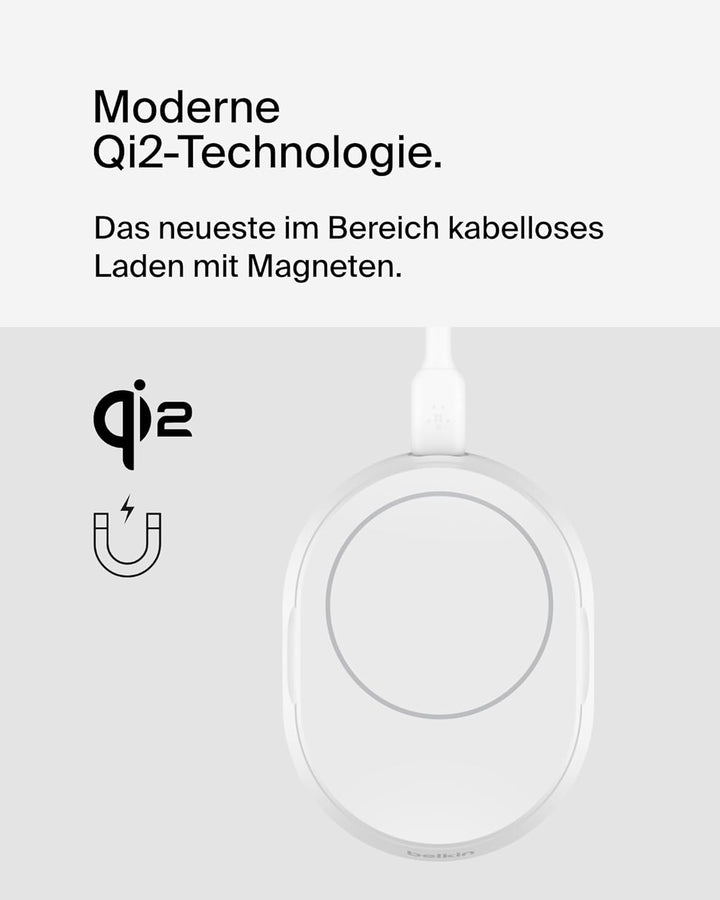 Belkin BoostCharge Pro induktive Ladestation 15W, Qi2-Ladegerät, kabelloses Ladegerät, kompatibel mi
