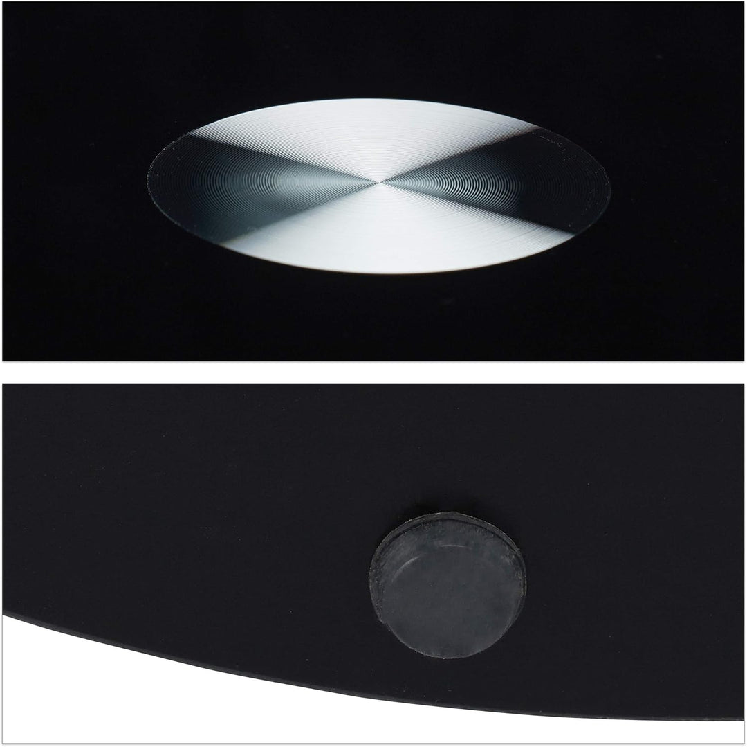 Relaxdays, Schwarz Runder Beistelltisch aus Glas und Edelstahl, dekorativer Loungetisch, HxBxT: 53 x