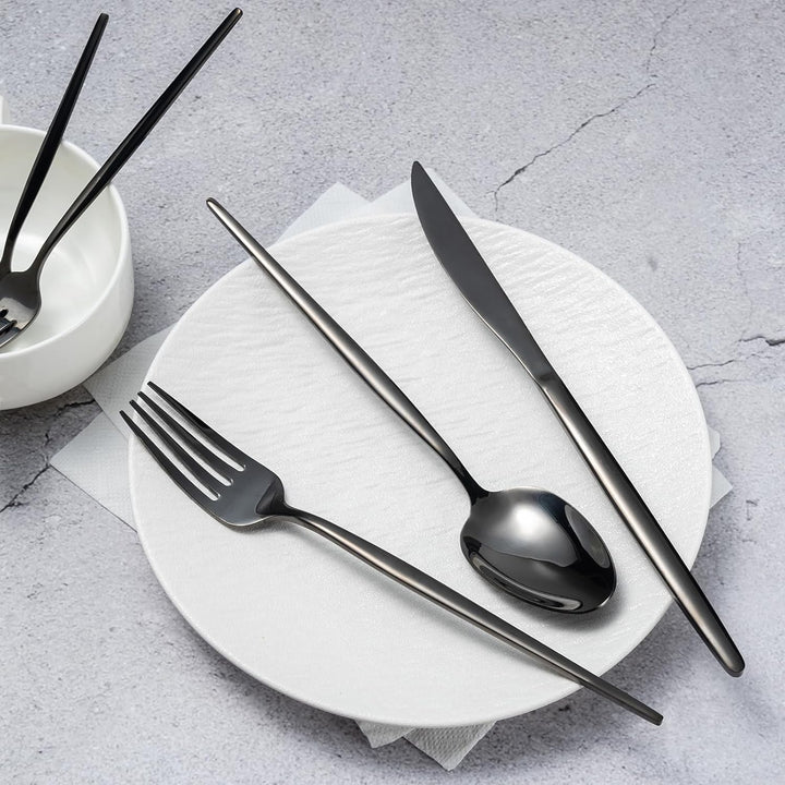 Besteck Set, LAZAHOME 30-teilig Besteckset für 6 Personen mit Messer Gabel Löffel, Edelstahl Essbest