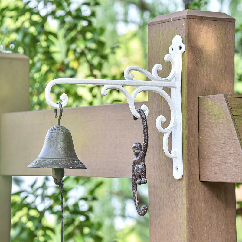 Sungmor Gusseisen-Wandhaken, Pflanzenaufhänger – 2 Stück, weiss, dekorative Wandhalterungshaken zum