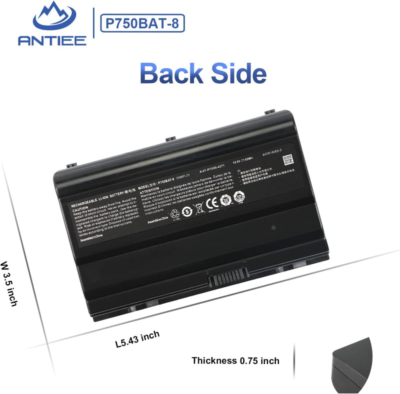 ANTIEE P750BAT-8 Laptop Akku für Clevo P750DM3-G P750ZM P751DM P751ZM P770ZM P771ZM P771DM-G Sager N