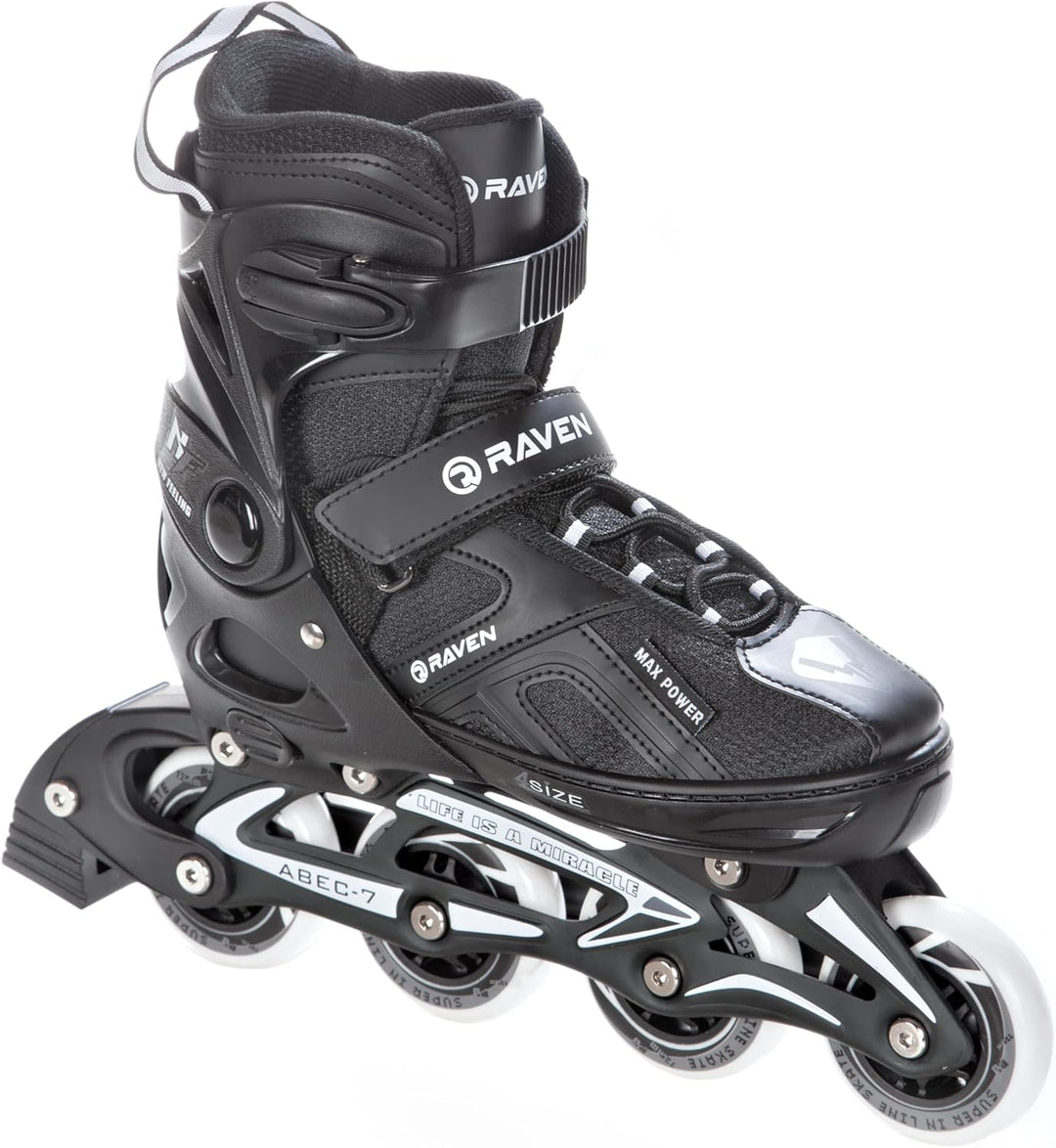 Raven Pulse Black/Mint 2in1 Verstellbare Schlittschuhe und Inline Skates - Inliner für Kinder und Er