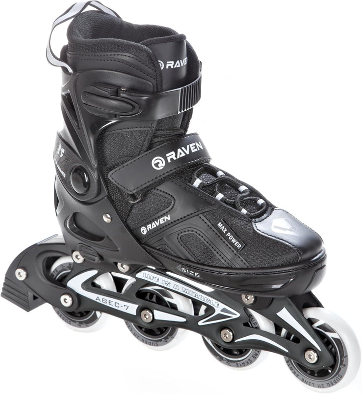 Raven Pulse Black/Mint 2in1 Verstellbare Schlittschuhe und Inline Skates - Inliner für Kinder und Er