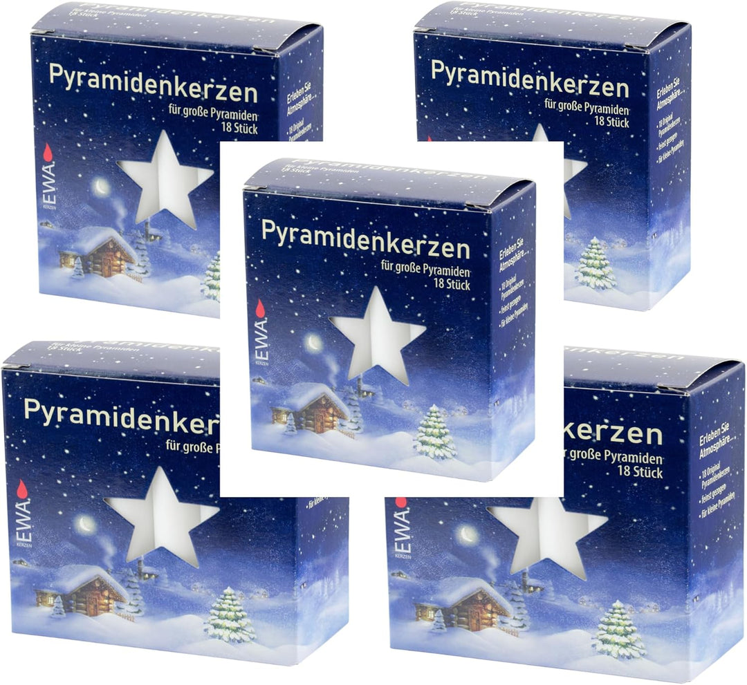 Ewa-Jeka Pyramidenkerzen Weiss 17x100 mm 18 Stück im Pack - Markenqualität (5)