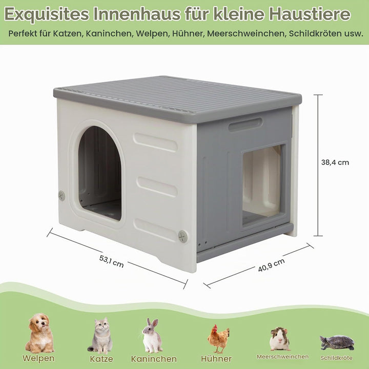 Kunststoff-Katzenhaus für Outdoor Indoor-Gebrauch, stapelbar verwilderte Katze Unterschlupf Indoor-K
