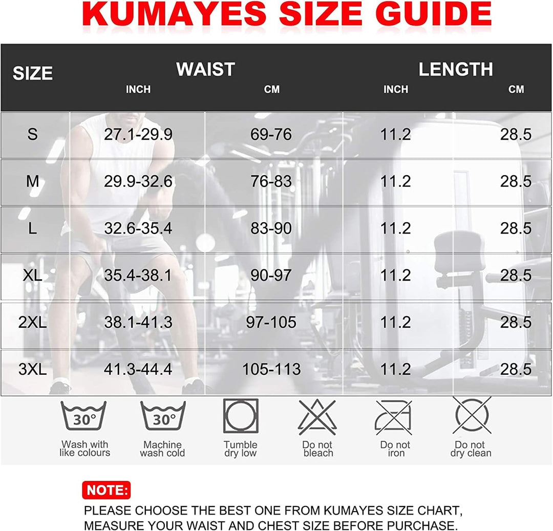 KUMAYES Bauchgürtel Herren Fitness Body Shaper Waist Trainer Bauch gürtel zum abnehmen bauchweg Spor