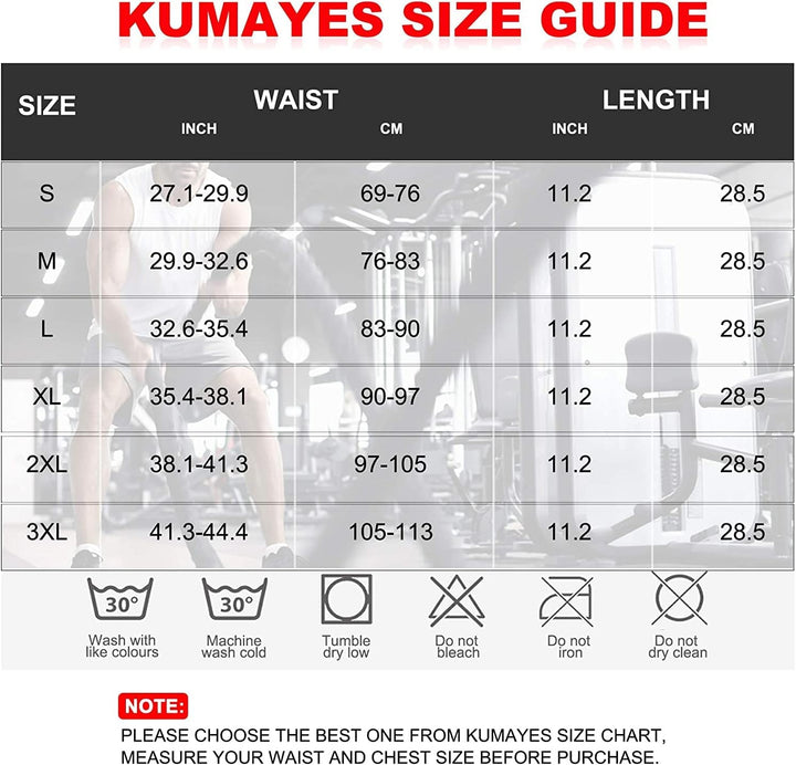 KUMAYES Bauchgürtel Herren Fitness Body Shaper Waist Trainer Bauch gürtel zum abnehmen bauchweg Spor