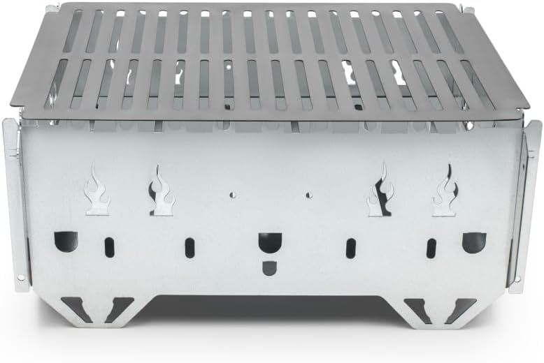 Hubo Zerlegbarer Tragbarer Grill – Kompakter Outdoor Campinggrill mit Spiesshalterungen & Tragetasch