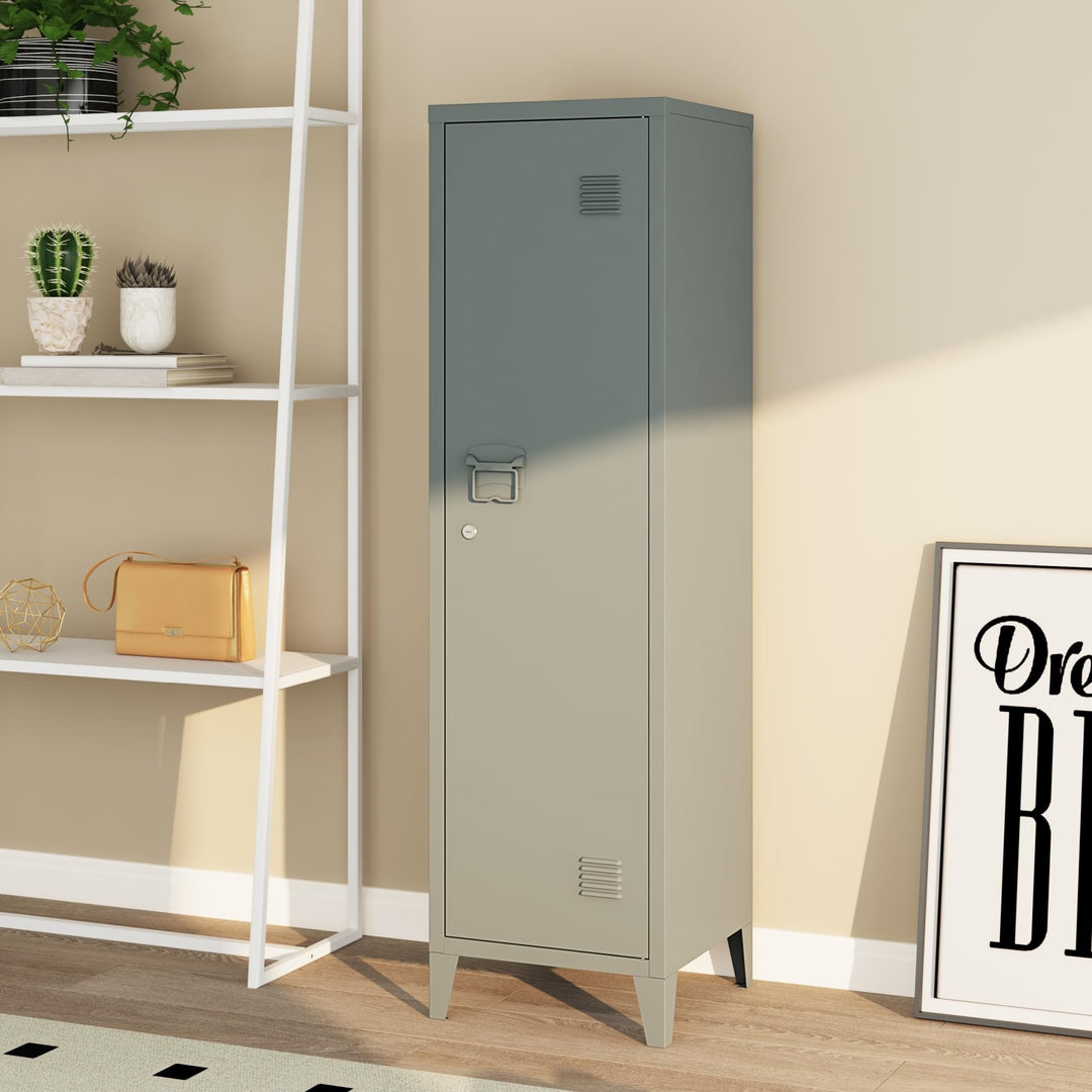 [en.casa] Einzelspind Kurikka Metallspind mit 2 Ablagen 137 x 38 x 38 cm abschliessbar Schliessfachs