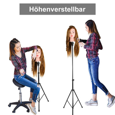 Cocoarm Übungskopf Ständer Perücken Ständer Halter Verstellbar Friseur Stativ Frisur Trainingsköpfe