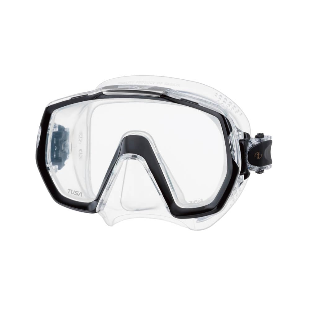 Tusa Freedom Elite - tauchmaske schnorchelmaske erwachsene profi M-1003 - schwarz silikon transparen