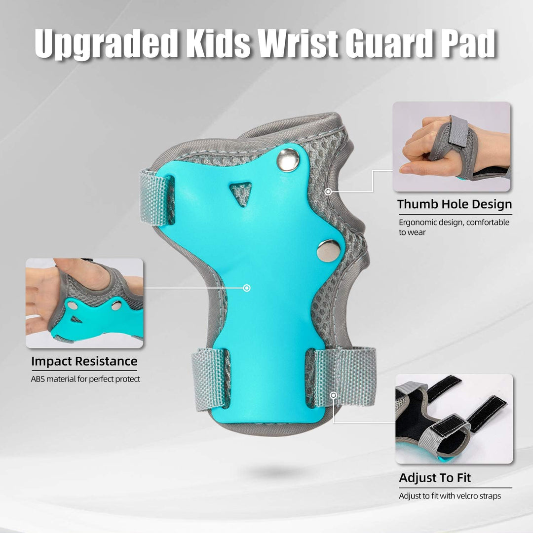 LANOVAGEAR Kinderhelm Schonerset 2-8 Jahre, Skatehelm Protektoren Kinder Knieschoner inliner Schutza