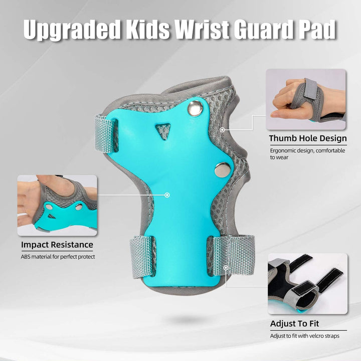 LANOVAGEAR Kinderhelm Schonerset 2-8 Jahre, Skatehelm Protektoren Kinder Knieschoner inliner Schutza