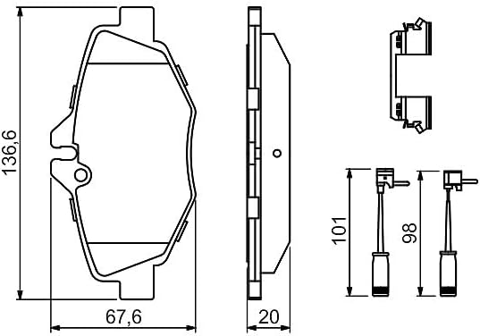 Bosch BP1197 Bremsbeläge - Vorderachse - ECE-R90 Zertifizierung - vier Bremsbeläge pro Set