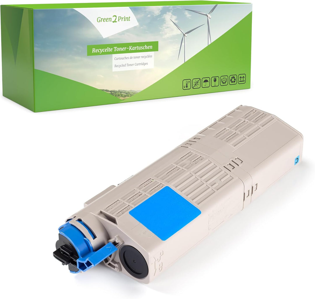 Green2Print Toner Cyan 6000 Seiten ersetzt Oki 46490607 passend für Oki MC563DN, MC573DN, C532DN, C5