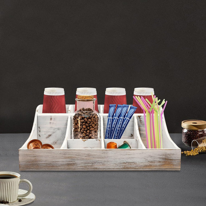 LOIRIIC 9 Fächer Holz Kaffee Gewürz Organizer Kaffee Organizer Gewürz Halter Organizer Küchengeschir