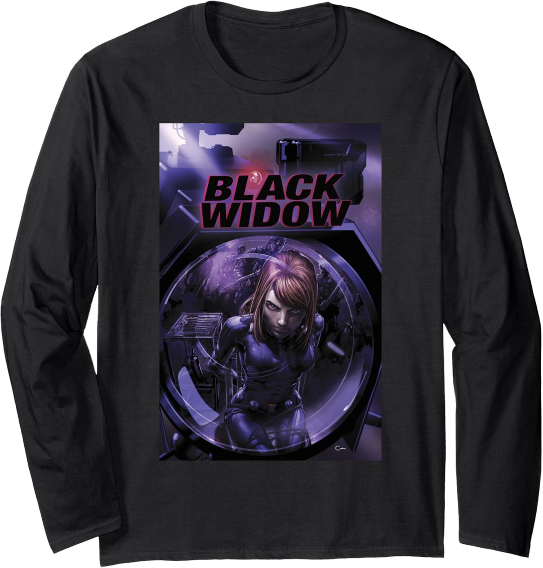 Marvel Avengers Black Widow Comic Cover Langarmshirt