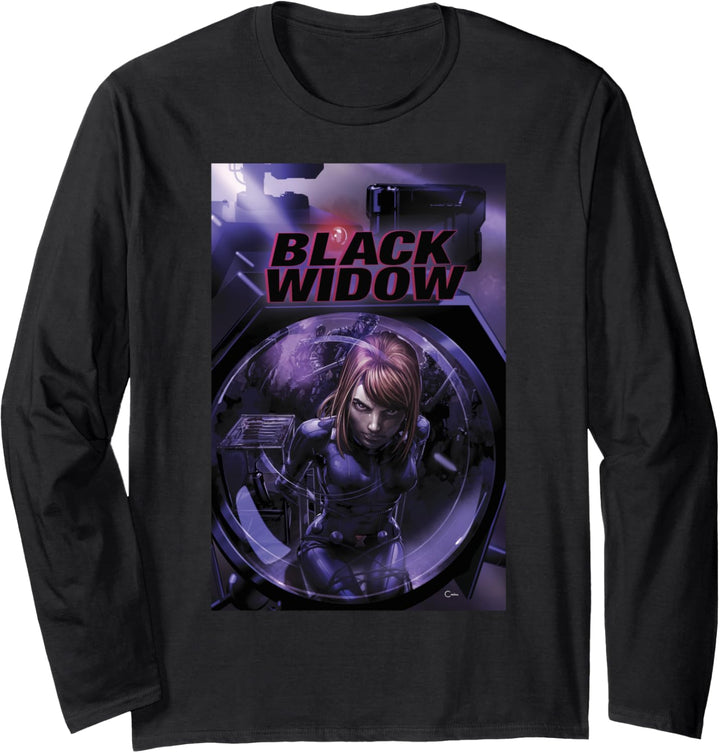 Marvel Avengers Black Widow Comic Cover Langarmshirt