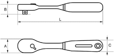 Bahco R6950 Umschaltknarre 160mm, 1/4 inch drive, Mehrfarbig