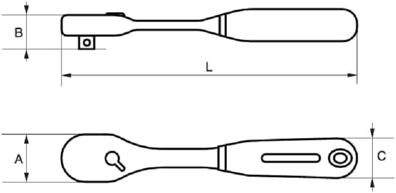 Bahco R6950 Umschaltknarre 160mm, 1/4 inch drive, Mehrfarbig