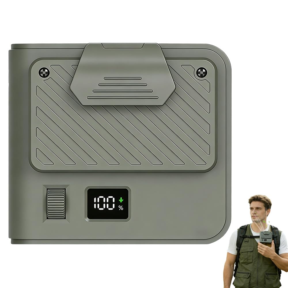 Tragbarer Ventilator Akku, Tragbarer Hüftclip-Lüfter, Klein T Shirt Ventilator mit Clip, Aufladbarer