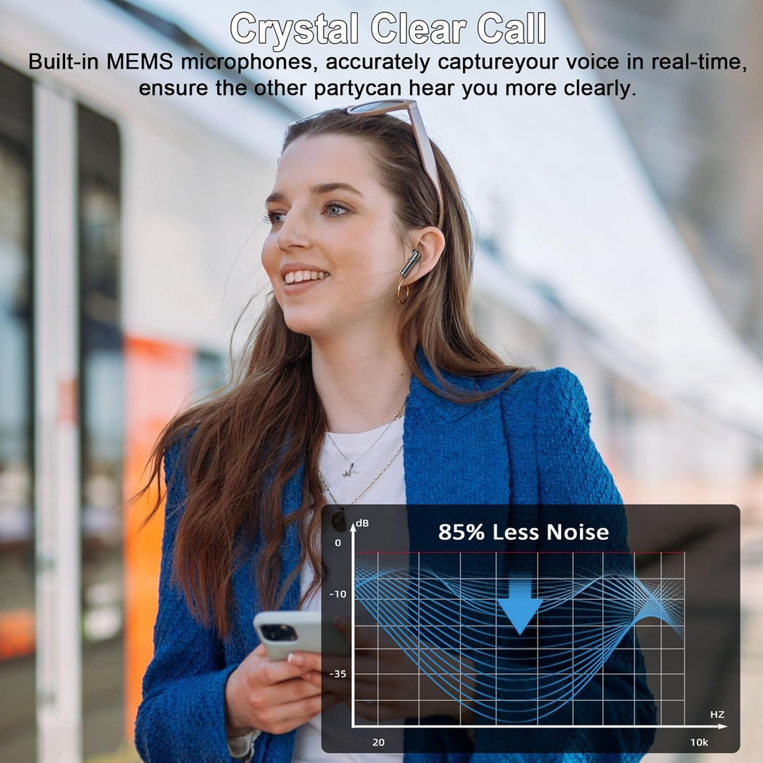 Drsaec Bluetooth 5.4 Kopfhörer, 2025 Neu In Ear Kopfhörer Kabellos Bluetooth 6D Tiefer Bass Kabellos