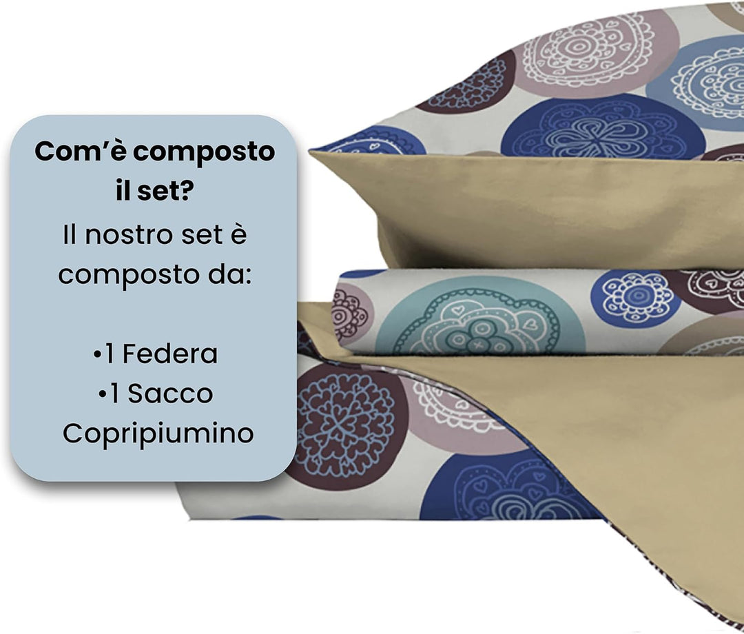 Italian Bed Linen Fantasy Bettbezug, Mikrofaser, murrine, kleine Doppelte Murrine kleine Doppelte, M