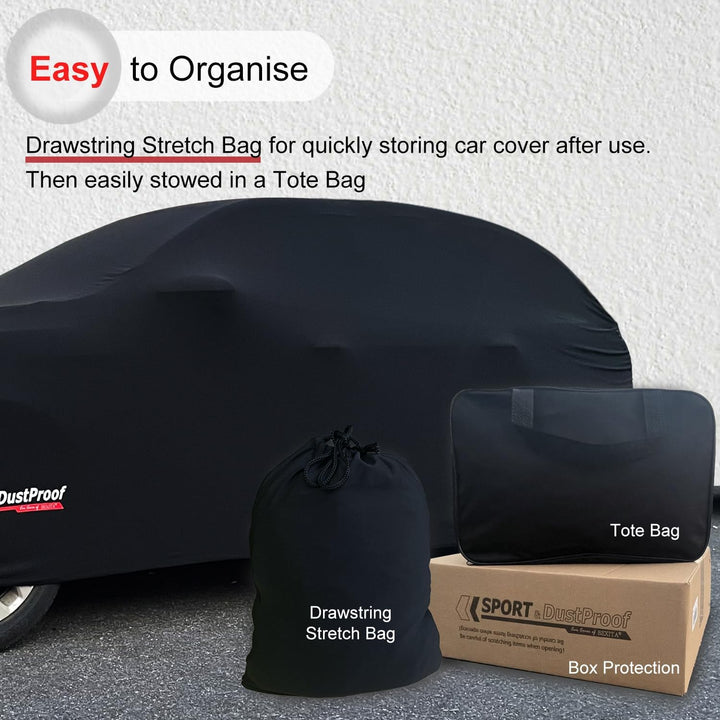 Premium Autoabdeckung Indoor Stretch Auto Abdeckplane, Weiches Innenfutter, Atmungsaktiv, Staubdicht
