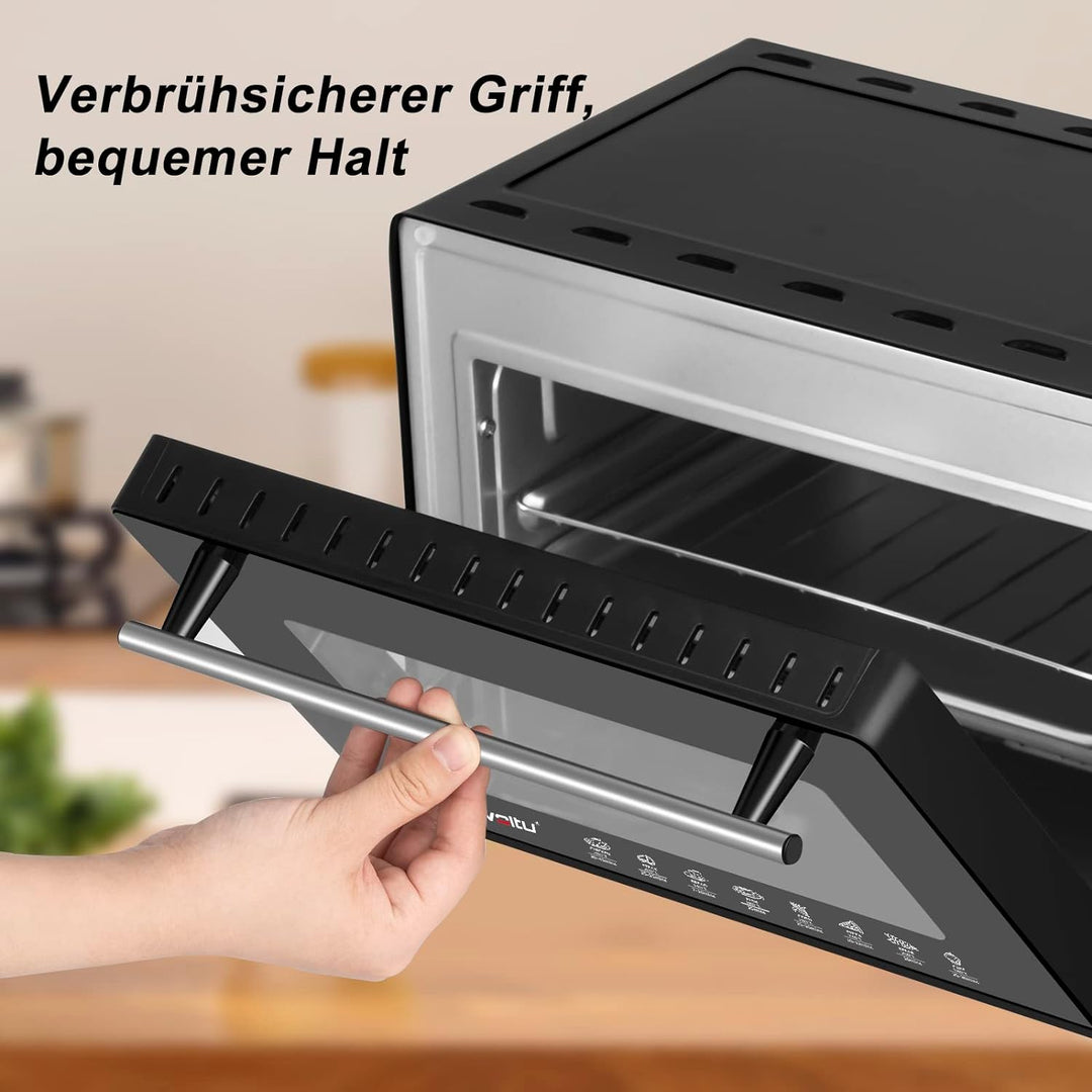 WOLTU Minibackofen 12 Liter, 800 Watt Toasterofen | Pizzaofen | Backblech mit Timer Mini Backofen fü