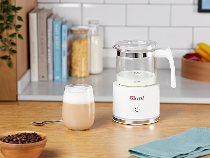 Girmi ML70 Milchaufschäumer, 600 W, Fassungsvermögen 250 ml, Glasbehälter, automatische Abschaltung,
