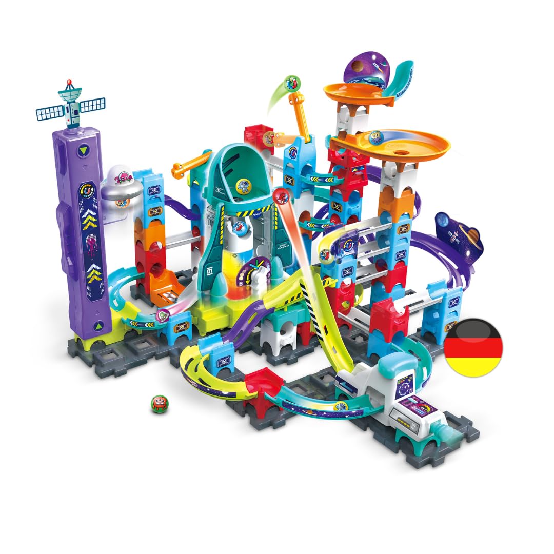 VTech Marble Rush - Space Magnetic Set XL300 E – Interaktive Murmelbahn mit spannenden Bahnelementen
