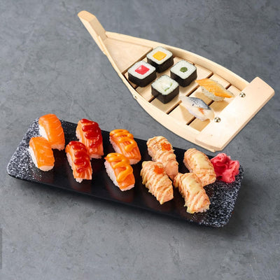 DOITOOL Holz Sushi Boot Sushi Teller Japanischen Stil Sushi Tablett für Home Restaurant