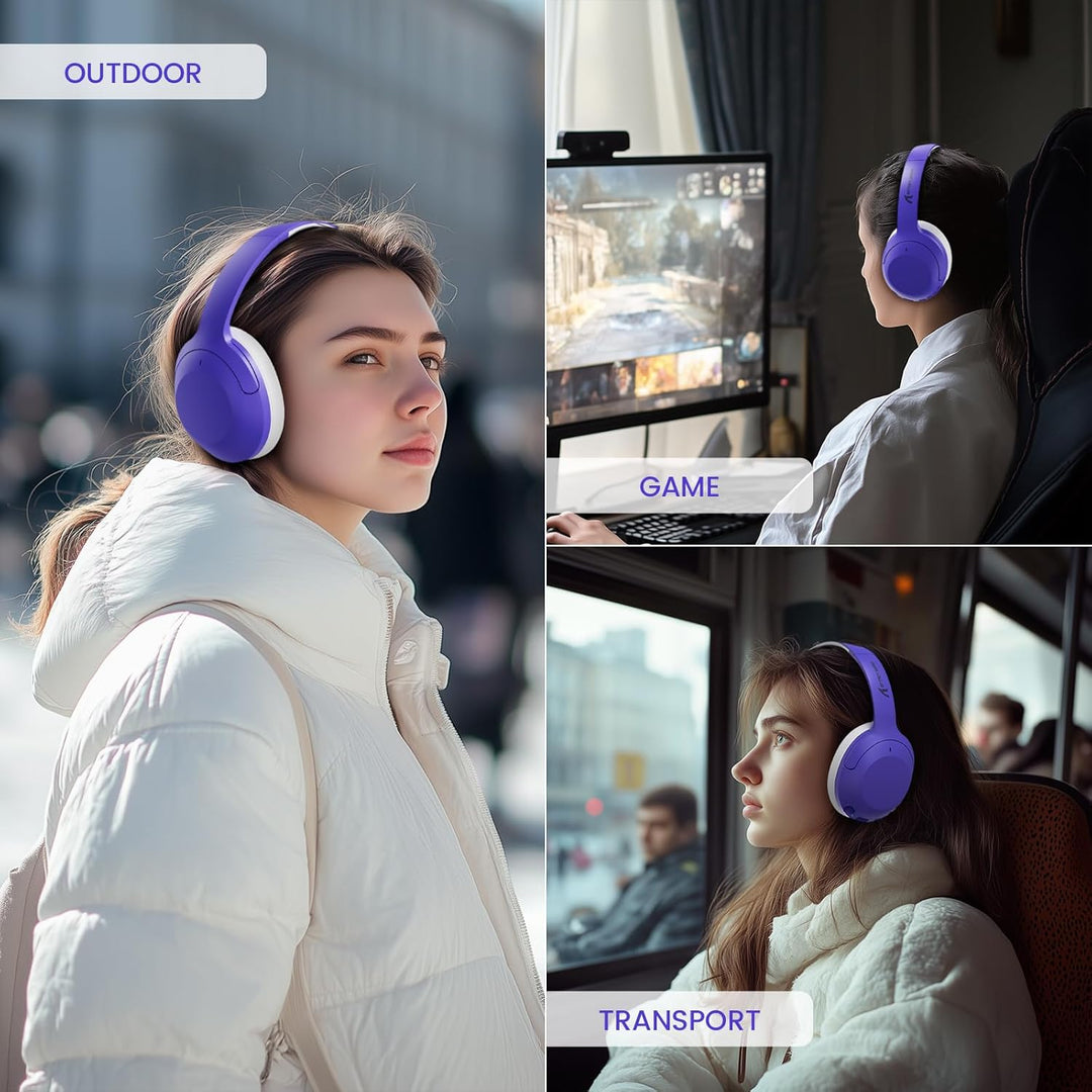 ATTACK SHARK G300 ANC Kabellose Kopfhörer, Ultraleicht Faltbare Over-Ear Kopfhörer mit Kabel/Bluetoo