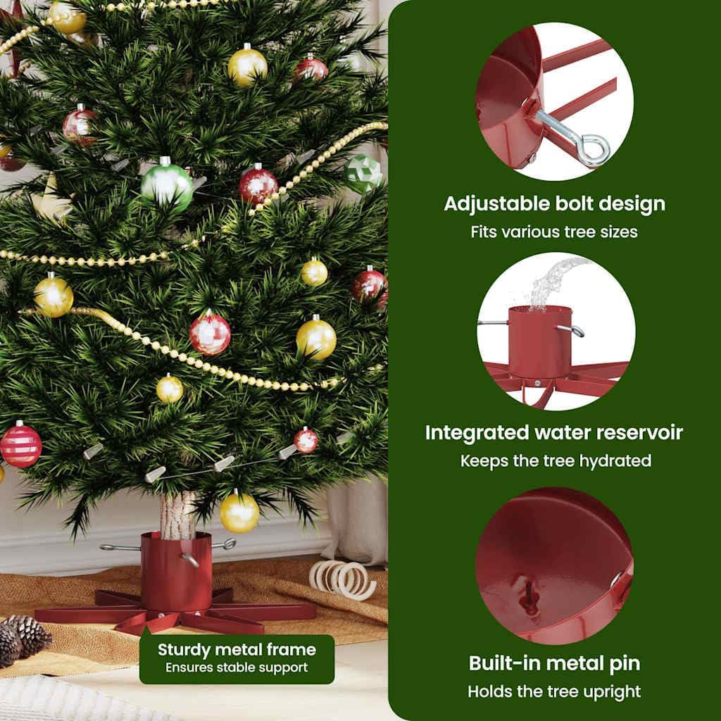 vidaXL Weihnachtsbaumständer 1.73 Rot 49 x 49 x 15,5 cm Stahl, Stylischer sternförmiger Weihnachtsba