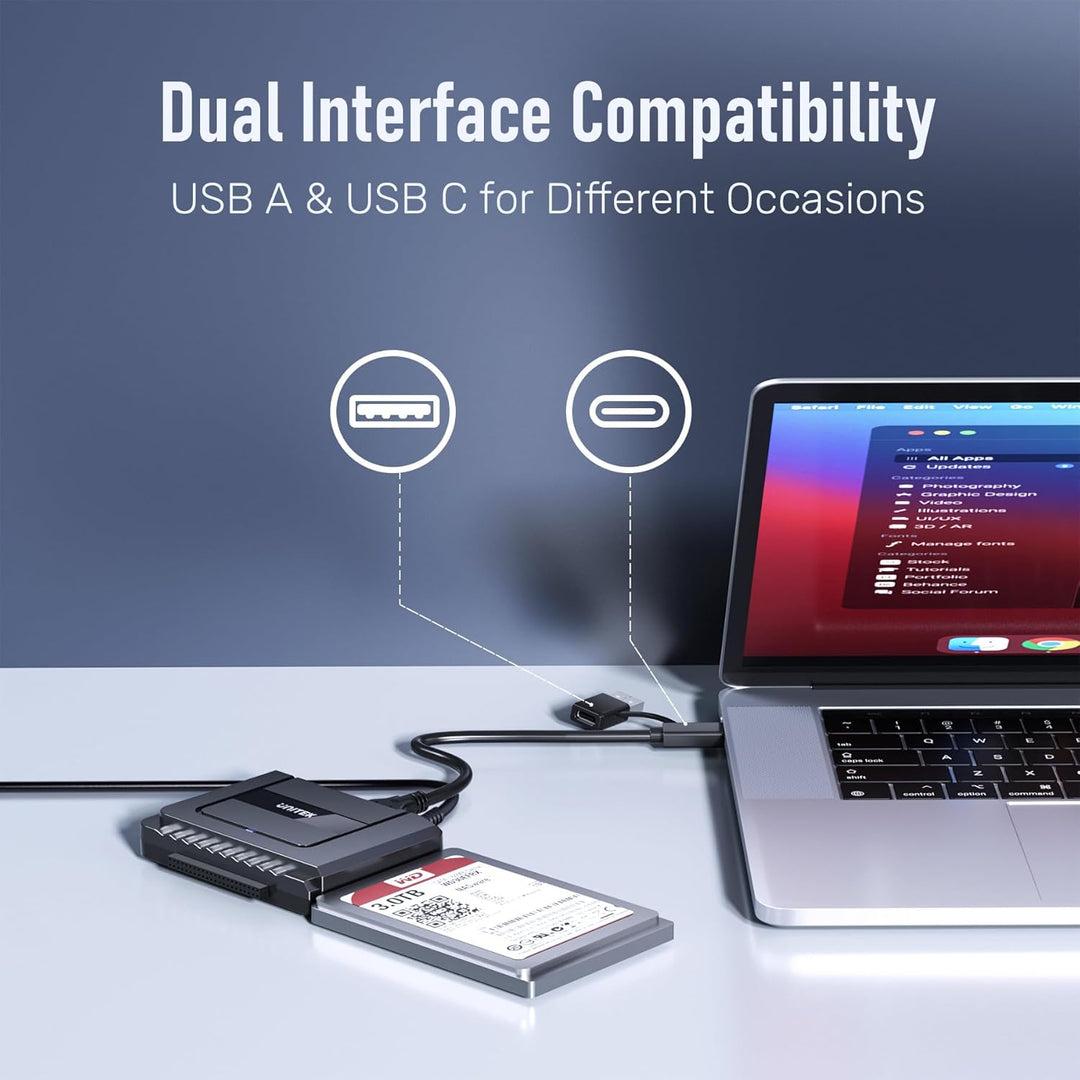 UNITEK Unitek IDE SATA zu USB Festplattenadapte, USB SATA IDE Externer Festplattenleser für 2,5/3,5