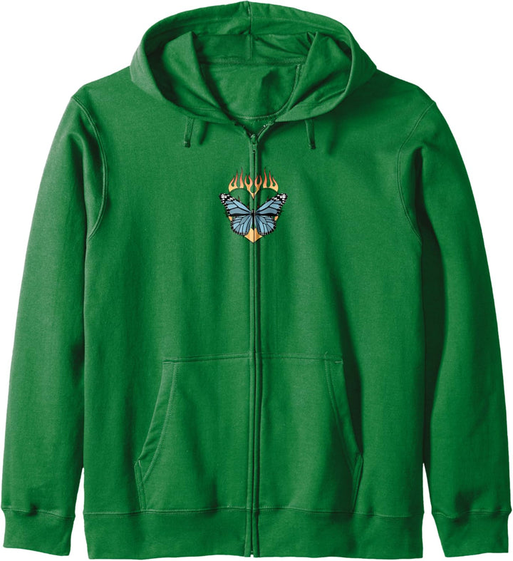 Flaming Heart Center Butterfly Kapuzenjacke