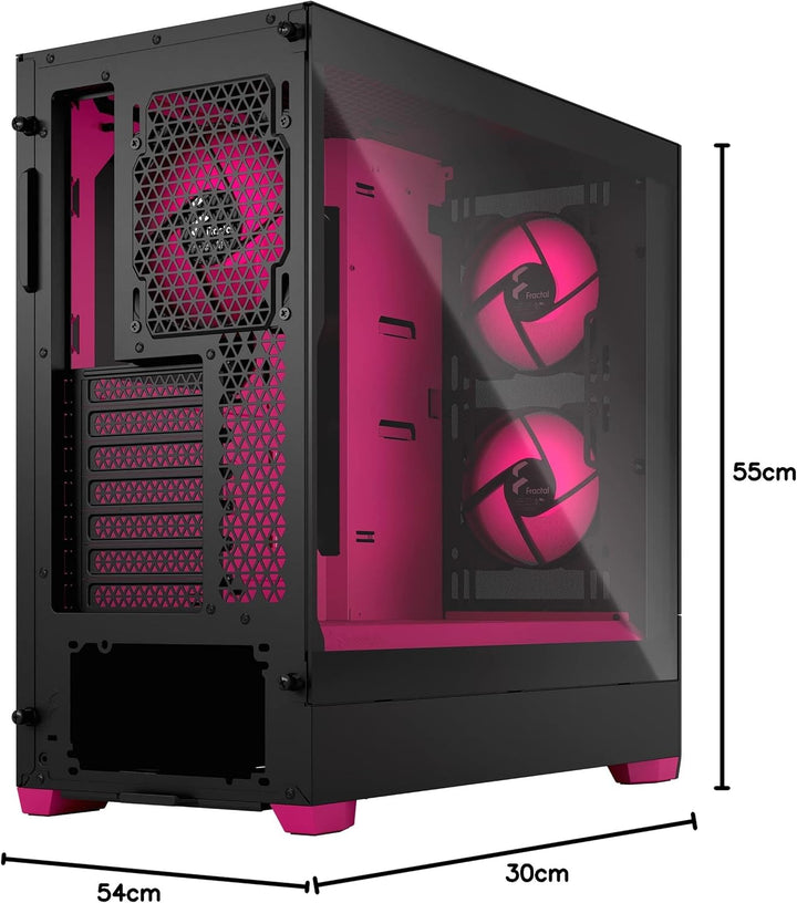 Fractal Design Pop Air RGB Magenta Core - Tempered Glass Clear Tint - Honeycomb Mesh Front – TG Side